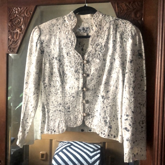 Retro 80s Up-cycled Splatter Paint Jacket Size 10 - Picture 1 of 16